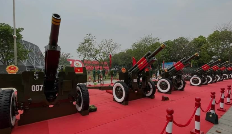 Cận cảnh dàn đại pháo phục vụ nghi lễ bắn đại bác trong Lễ kỷ niệm Chiến thắng Điện Biên Phủ
